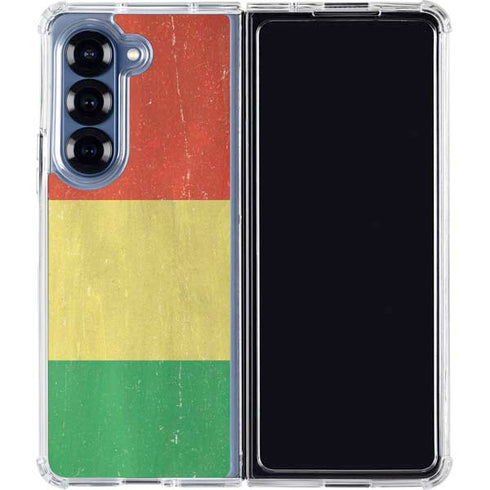 Bolivia Flag Distressed Galaxy Z Fold6 Clear Case